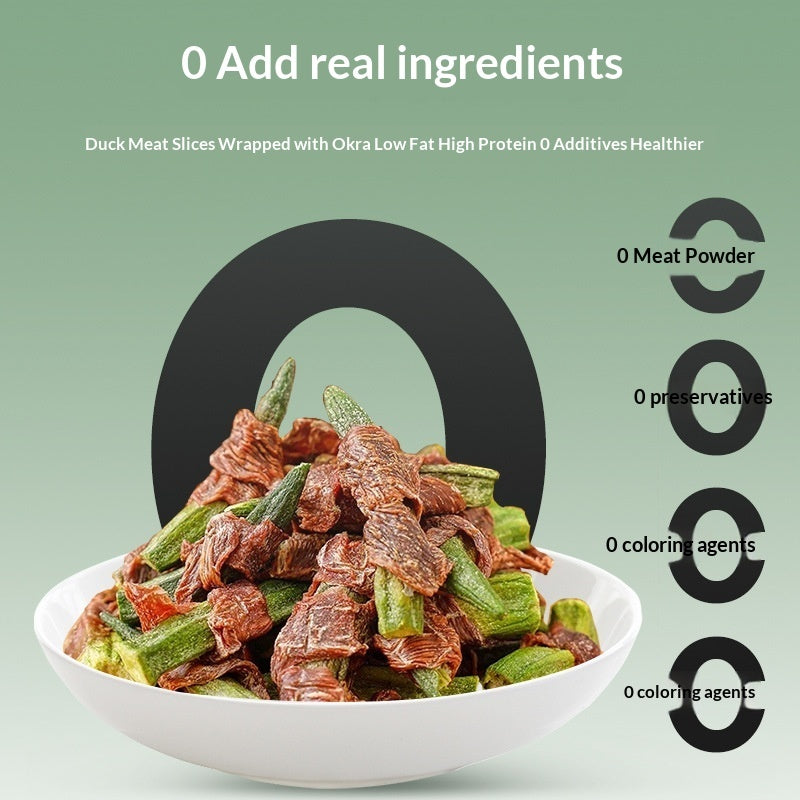 Duck Okra Nutritious Chews Dog Treats Healthy Snacks