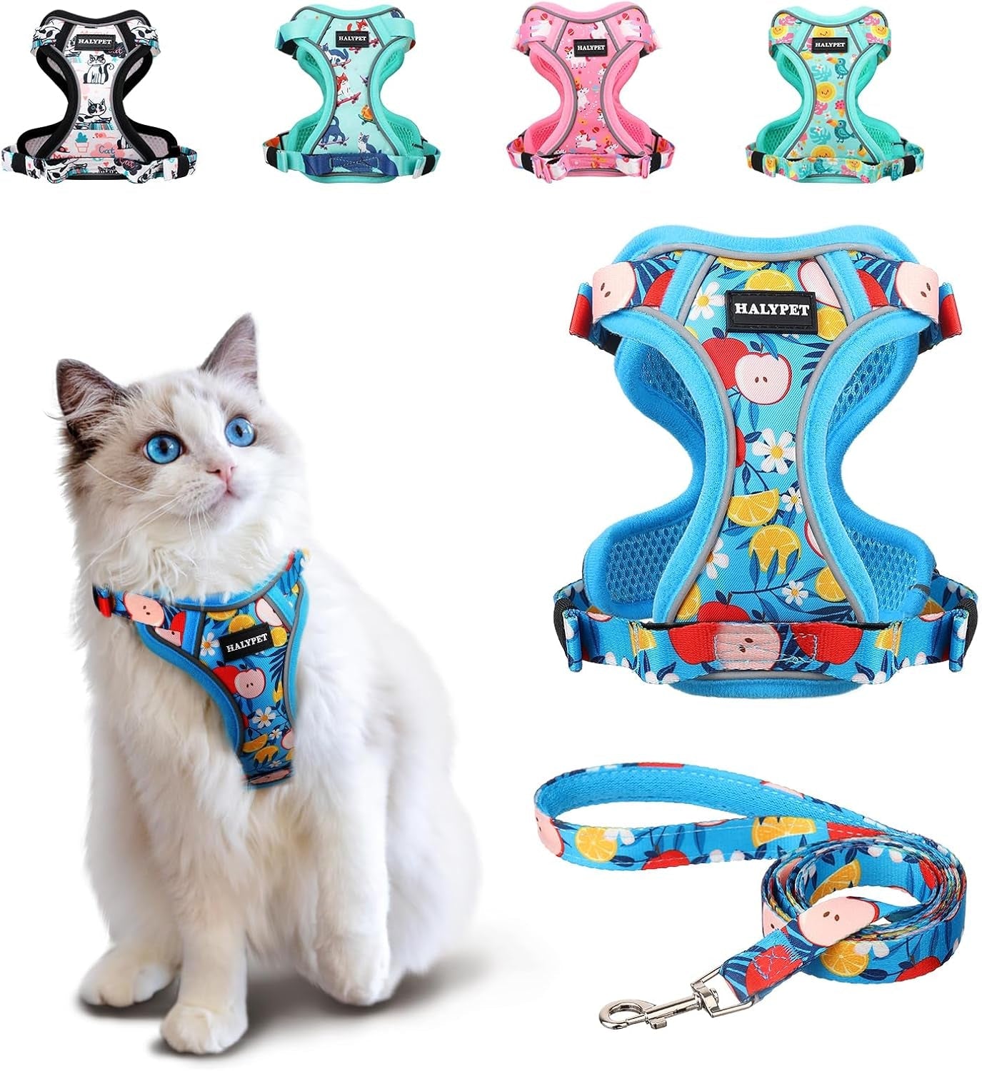 Escape Proof Reflective Adjustable Cat Harness Leash Set