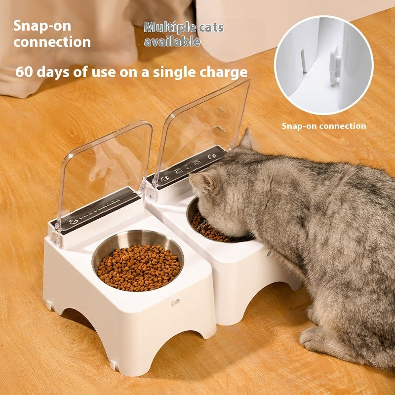 Pet Cat Automatic Lid Opening Feeding Bowl Feeder