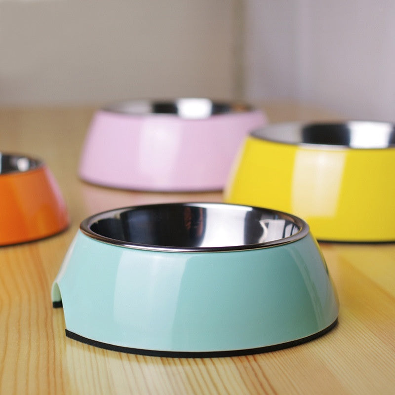 Stainless Steel Melamine Pet Feeding Bowl Tableware Set