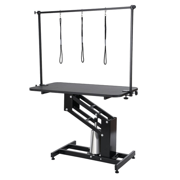43" Hydraulic Pet Grooming Table, Heavy Duty Dog Grooming Arm for Medium/ Small Dogs, Height Adjustable Dog Grooming Station, Anti Slip Tabletop /Dog Grooming Station, Max Bearing 400LBS