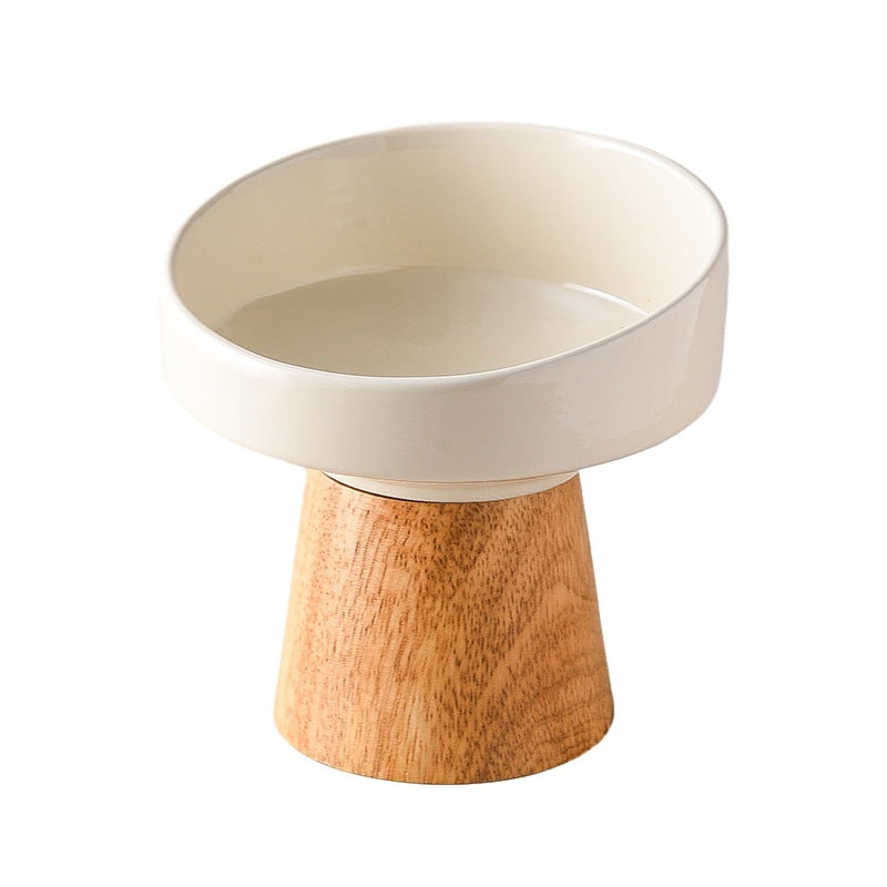 Elevated Ceramic Pet Food Water Bowl for Cats Dogs Puppies