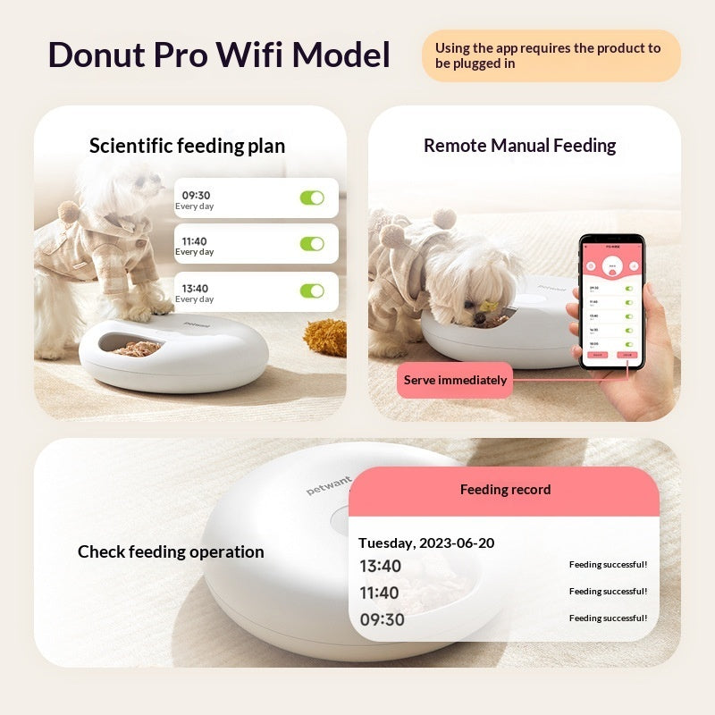 Smart App Remote Automatic Freeze Dried Snack Cat Feeder Device