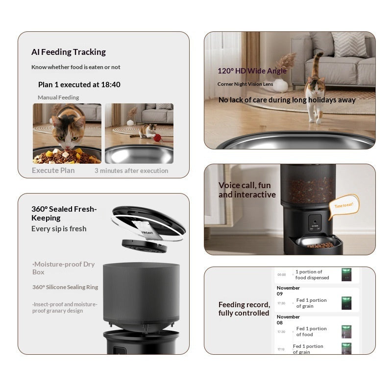 Smart Pet Feeder with Timed Feeding Remote Voice Control System