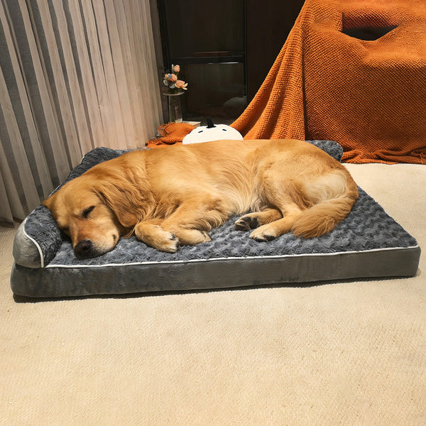 L Shaped Pet Sofa Bed with Washable Cover and Sponge Padding