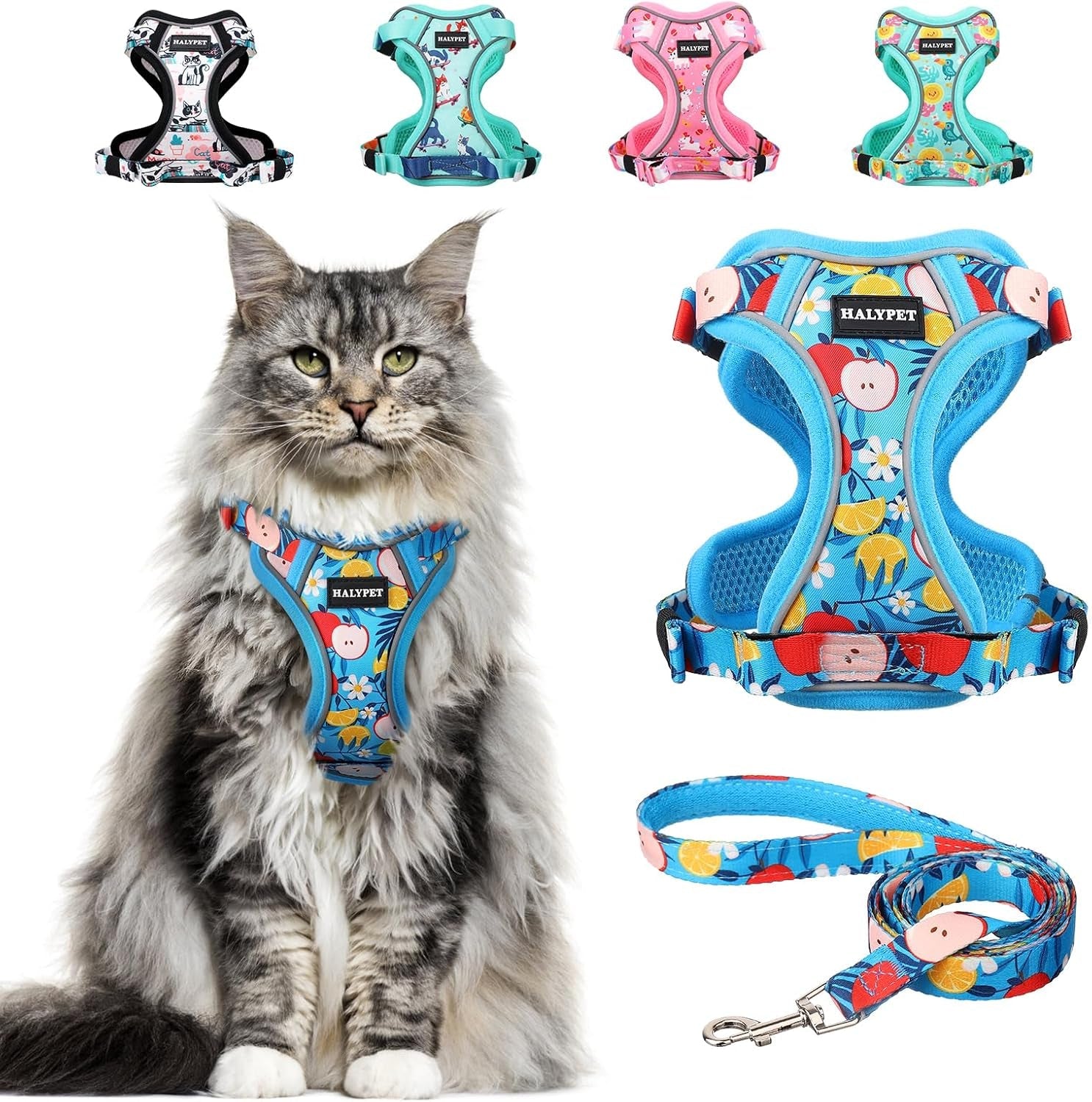 Escape Proof Reflective Adjustable Cat Harness Leash Set