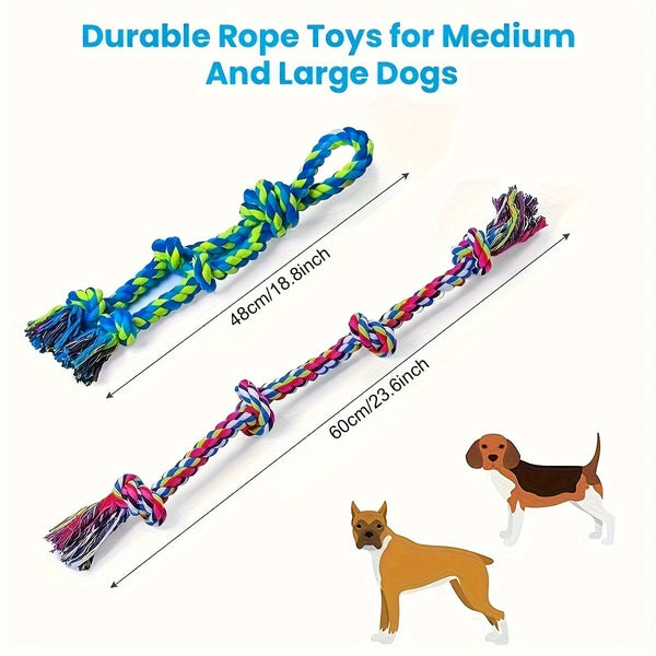 Tough Dog Rope Tug Toy for Aggressive Chewers Set