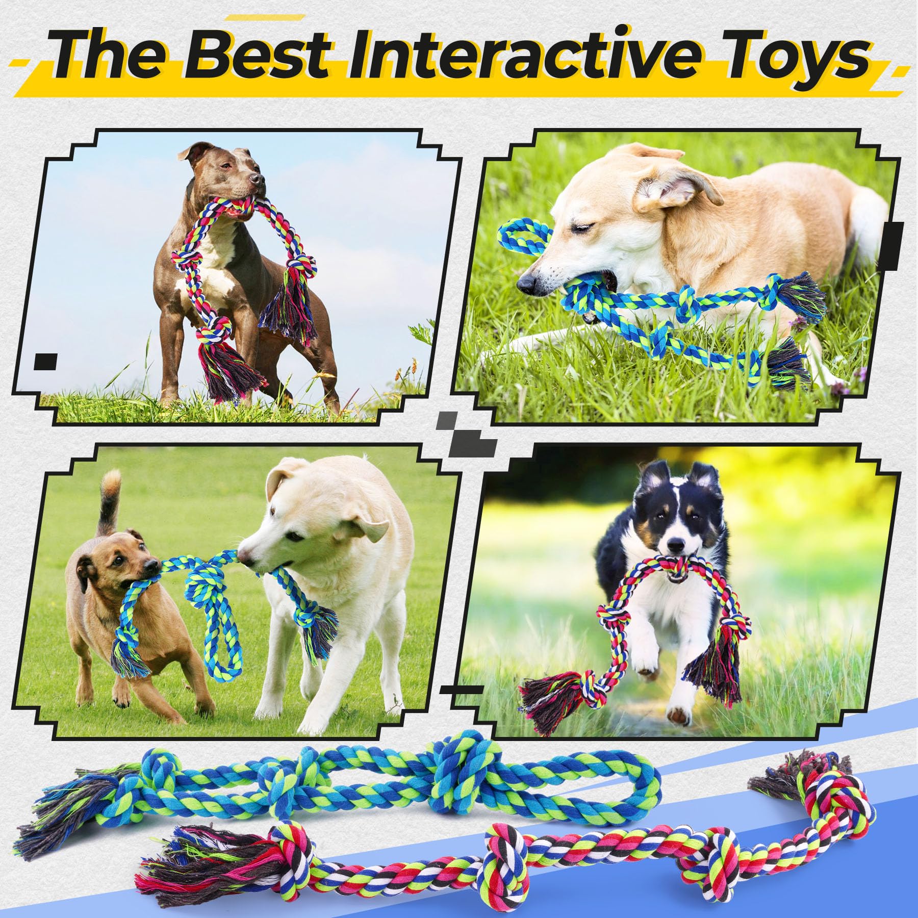 Tough Dog Rope Tug Toy for Aggressive Chewers Set