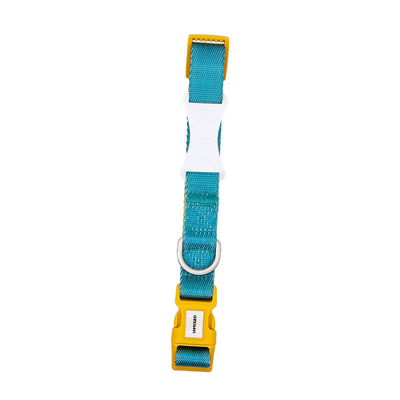 Contrast Color Pet Harness Leash Chest Back Collar Set