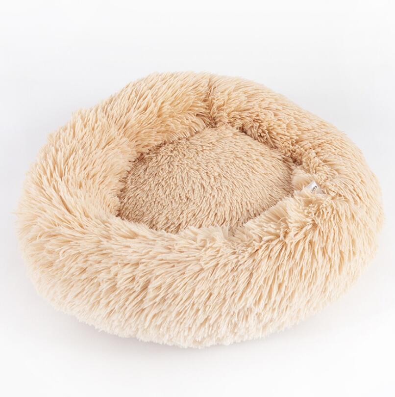 Round Plush Pet Bed for Small Dogs and Cats