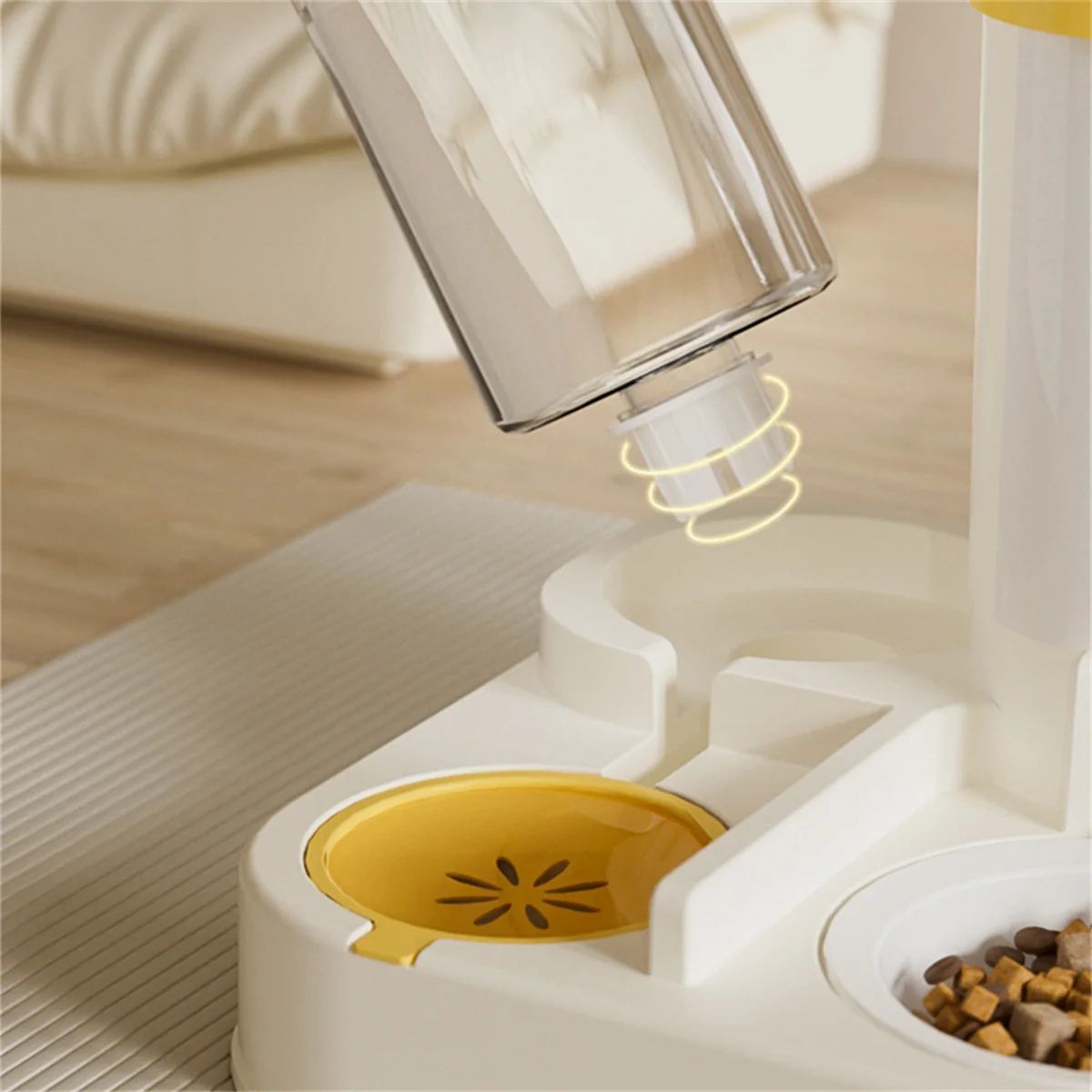 Cartoon Pet Feeding Water Dispenser Large Capacity Bowl Set