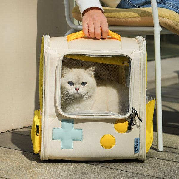 Retro Game Console Pet Backpack Foldable Travel Carrier Bag