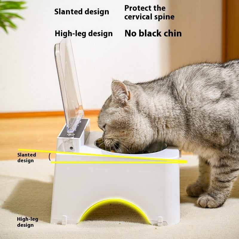 Pet Cat Automatic Lid Opening Feeding Bowl Feeder