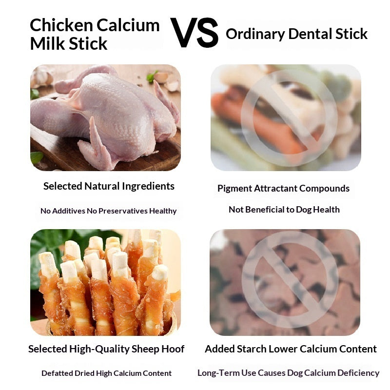 Chicken Milk Calcium Chew Sticks Dog Treats Bones