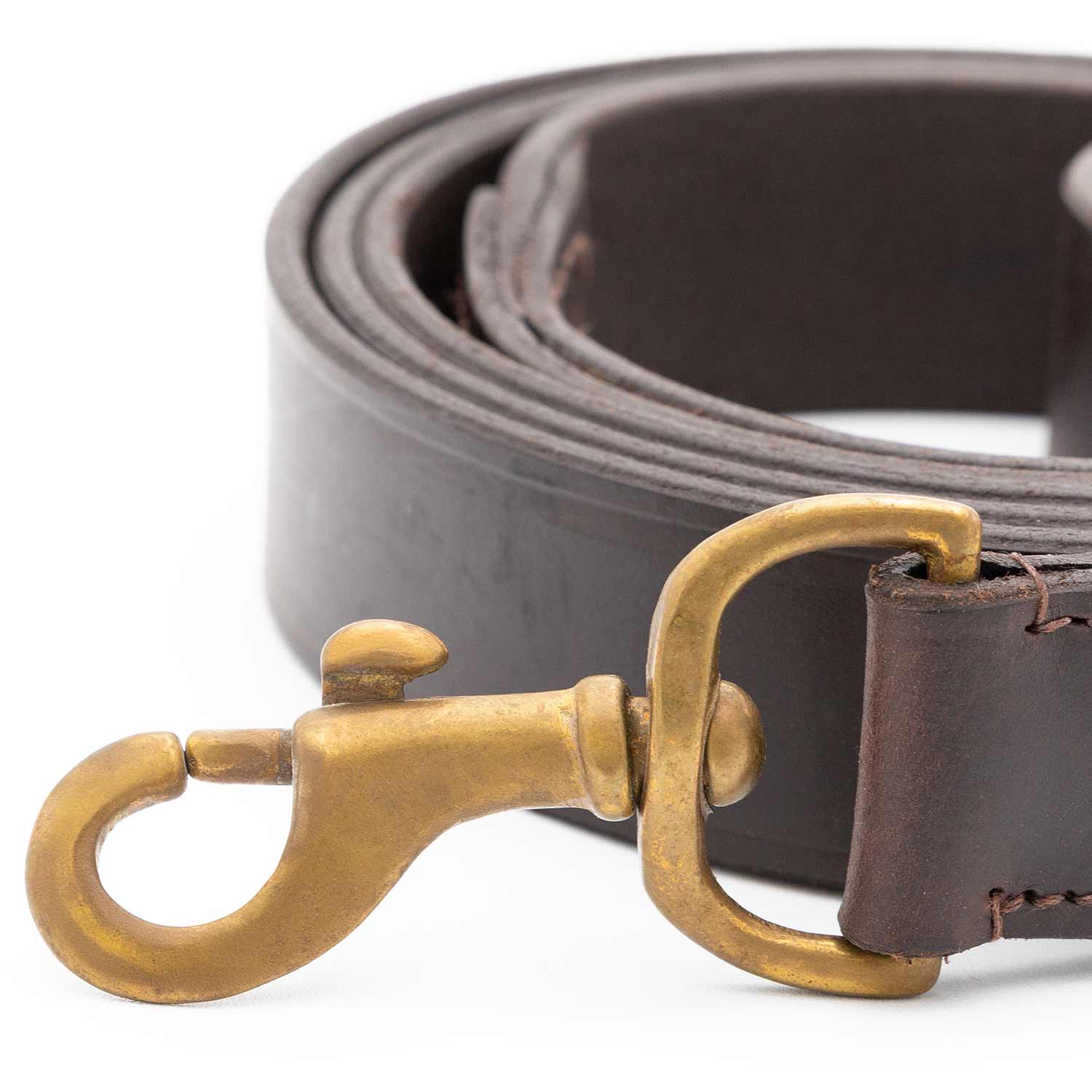 Jeffers Flat Leather Dog Leash with Hand Strap