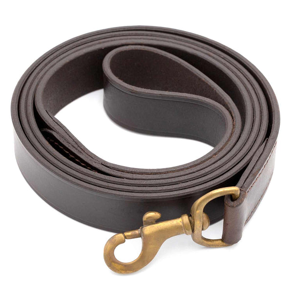 Jeffers Flat Leather Dog Leash with Hand Strap