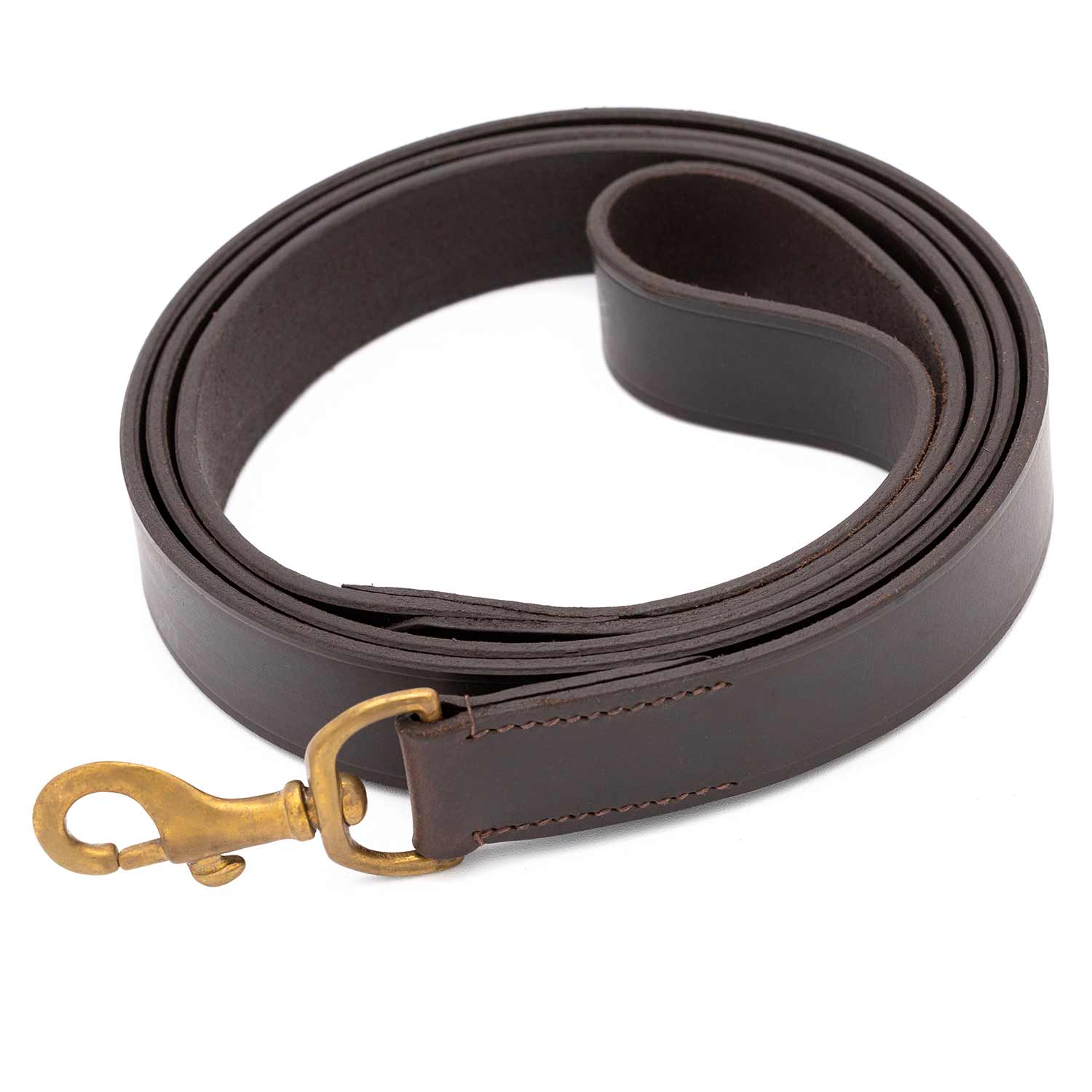 Jeffers Flat Leather Dog Leash with Hand Strap